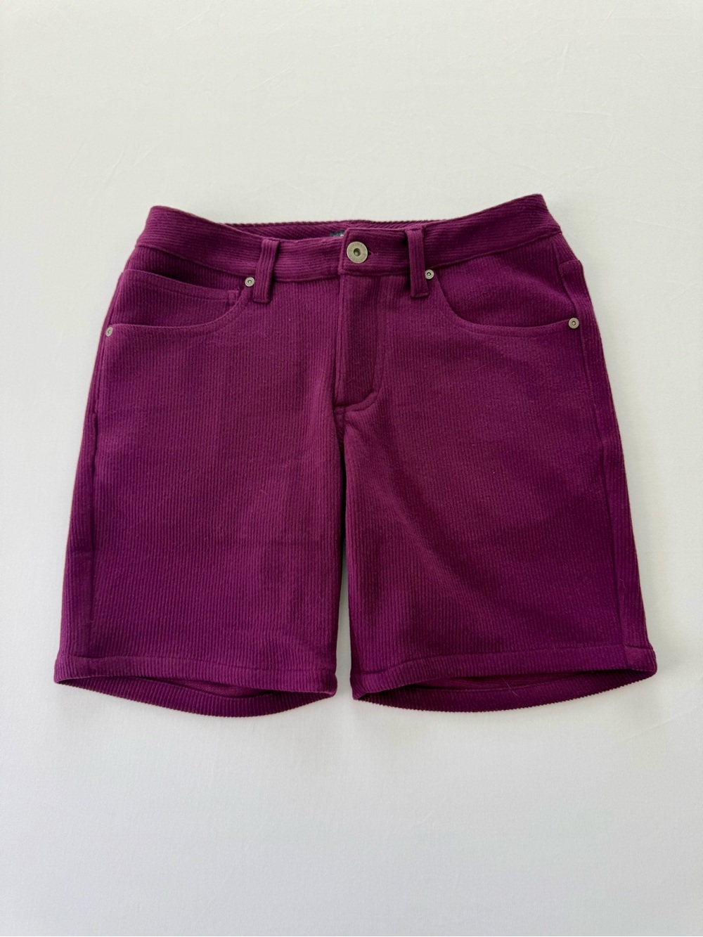 Postmarc Men's Flat Front Ribbed Shorts in Magenta
